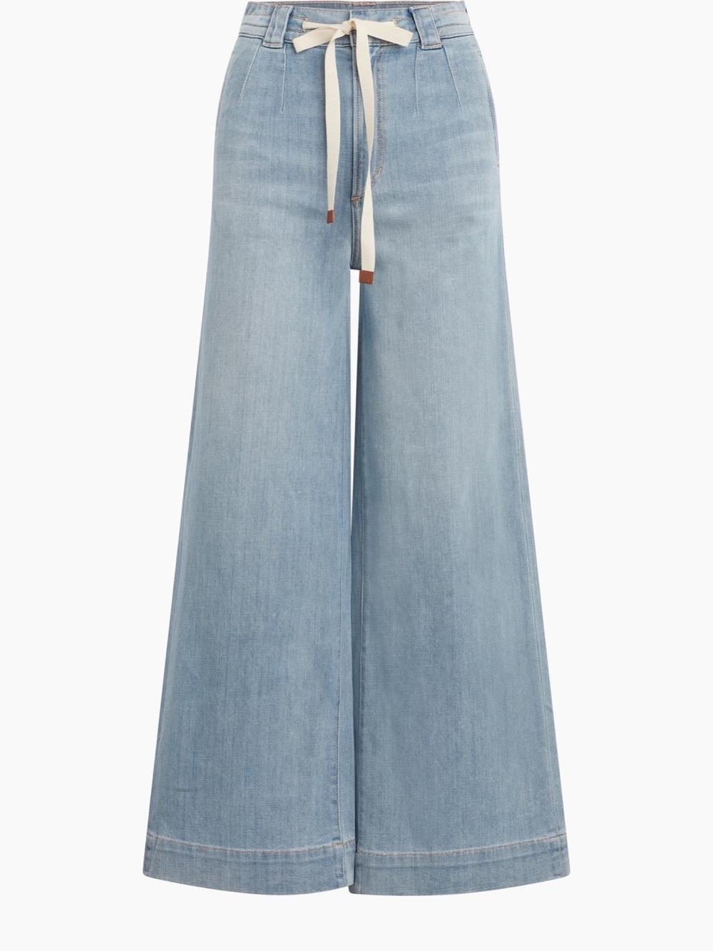 Joe's Jeans Light Blue Wide-Leg High-Rise Jeans with Tie Waist